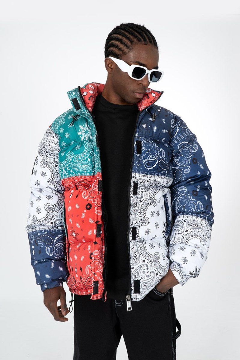 Paisley Block Herren Puffer Jacket NF0502KS - StreetwearSociety - Inspired by the Streets, Driven by Culture